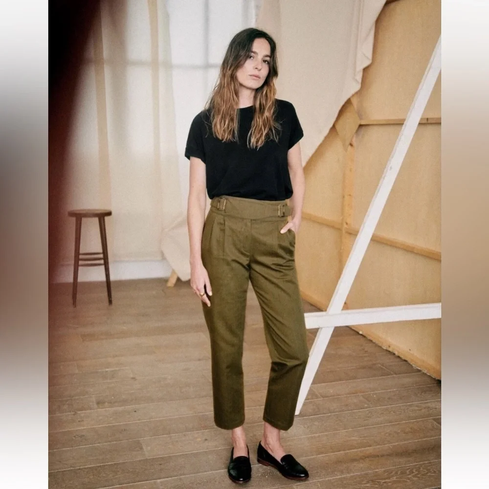 Sezane Francky Trousers cotton linen blend 36